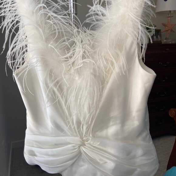 Sassy Top by Cachet with Faux Feathers - Picture 3 of 5